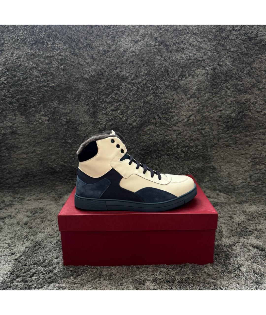 FERRAGAMO Кожаные высокие кроссовки / кеды, фото 9