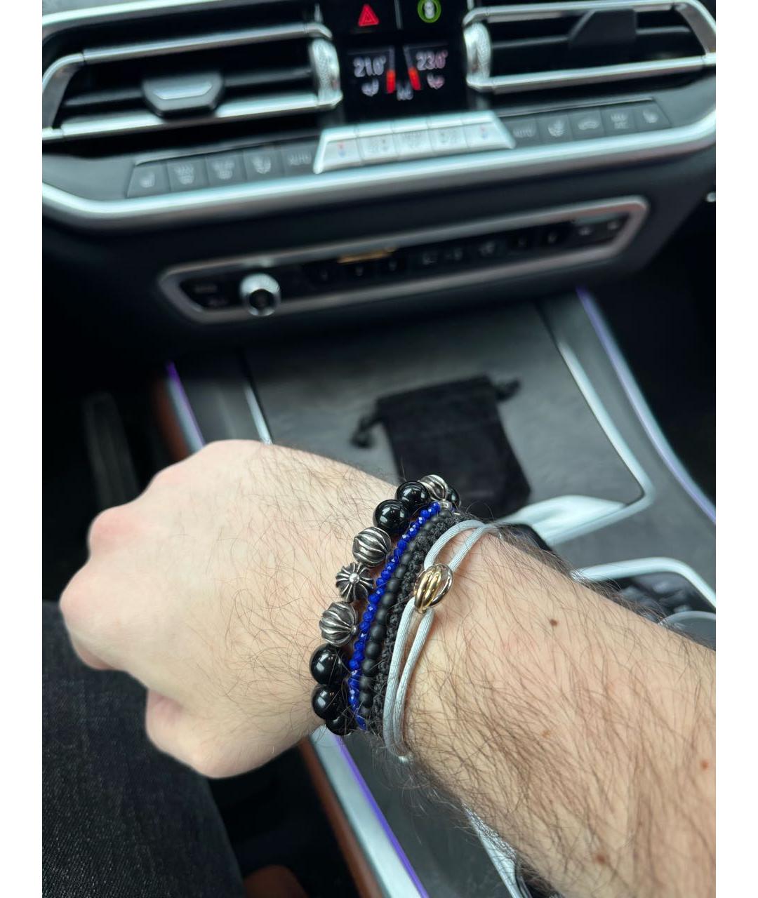 CHROME HEARTS Черный серебряный браслет, фото 4