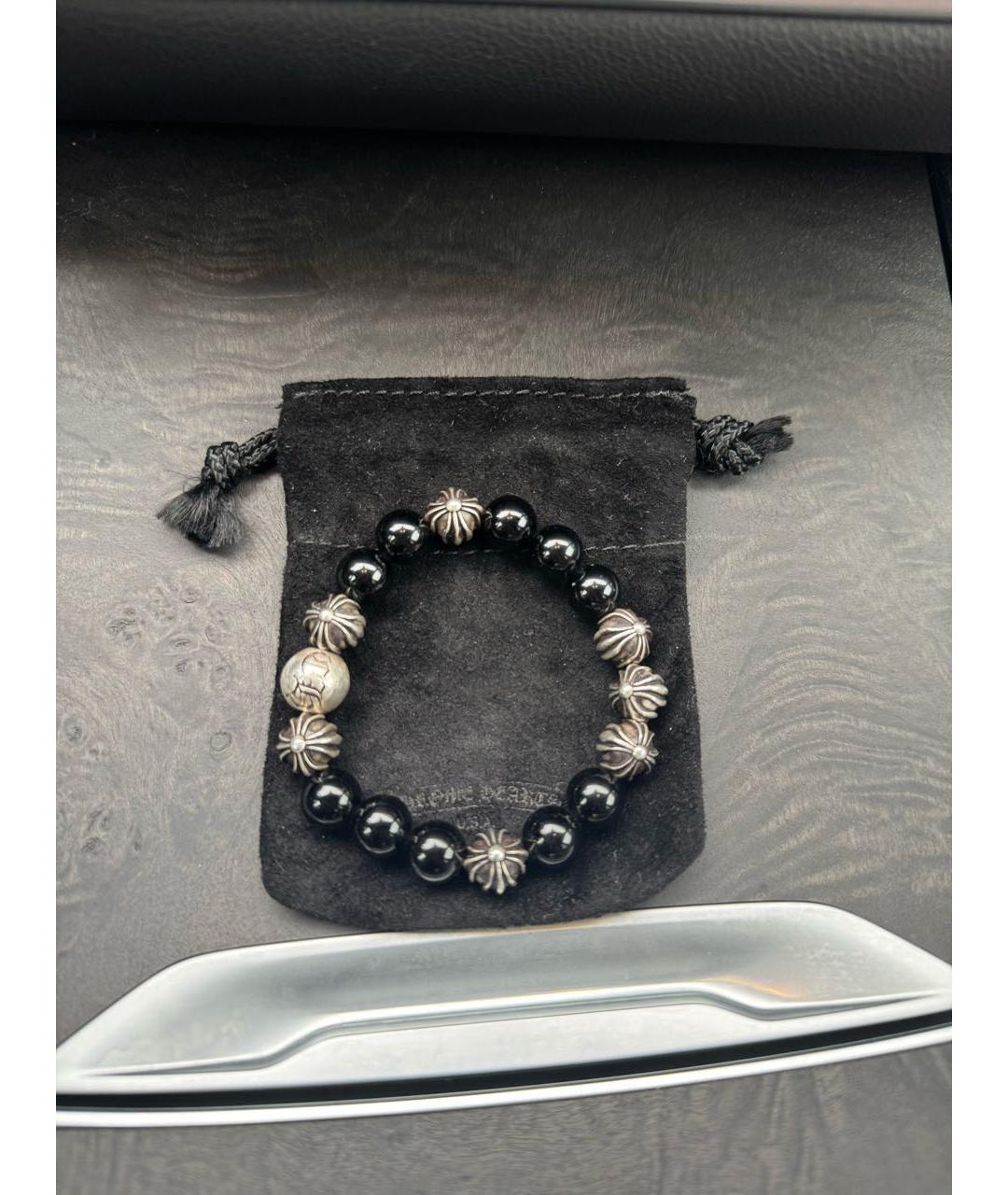 CHROME HEARTS Черный серебряный браслет, фото 3