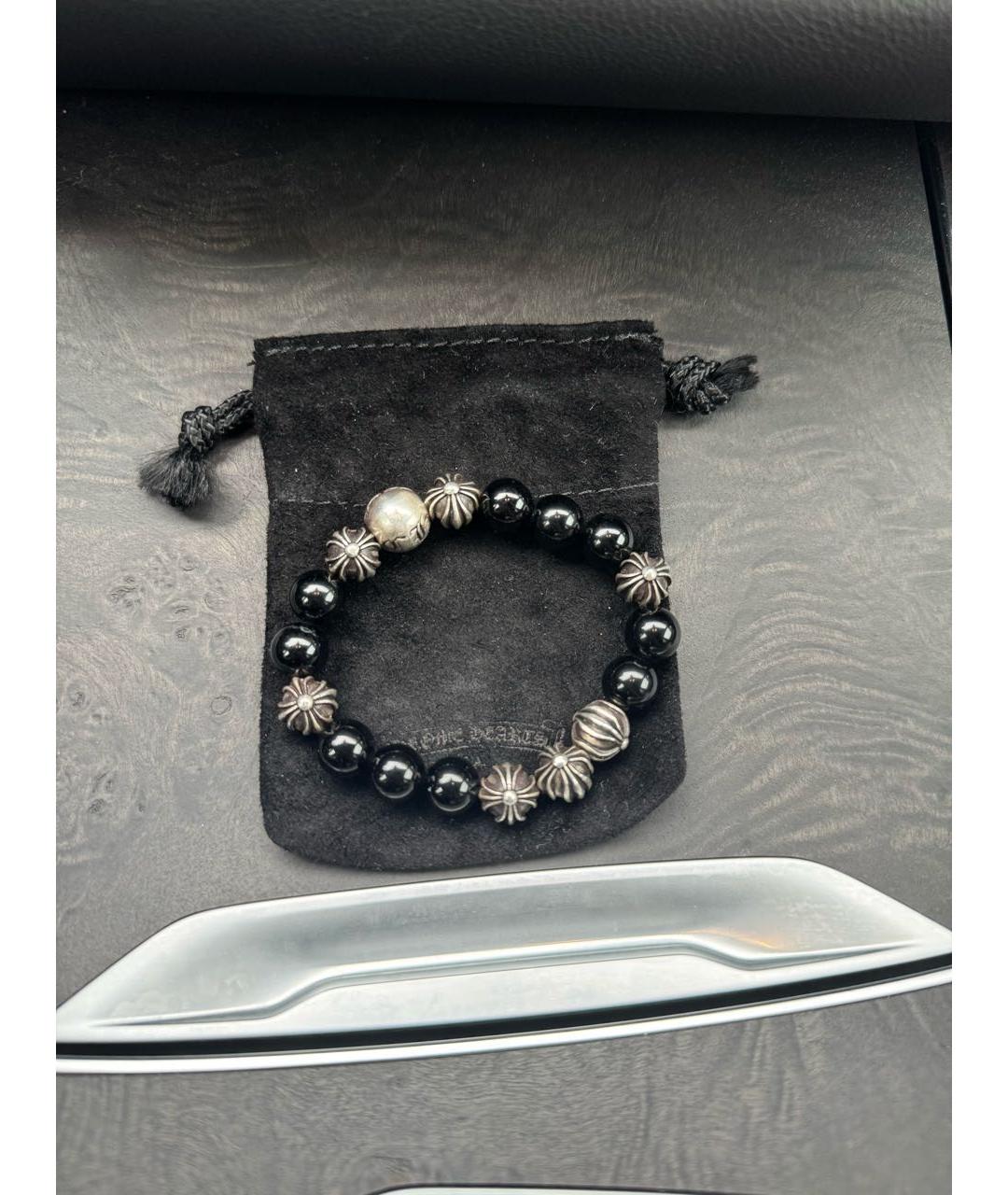 CHROME HEARTS Черный серебряный браслет, фото 2