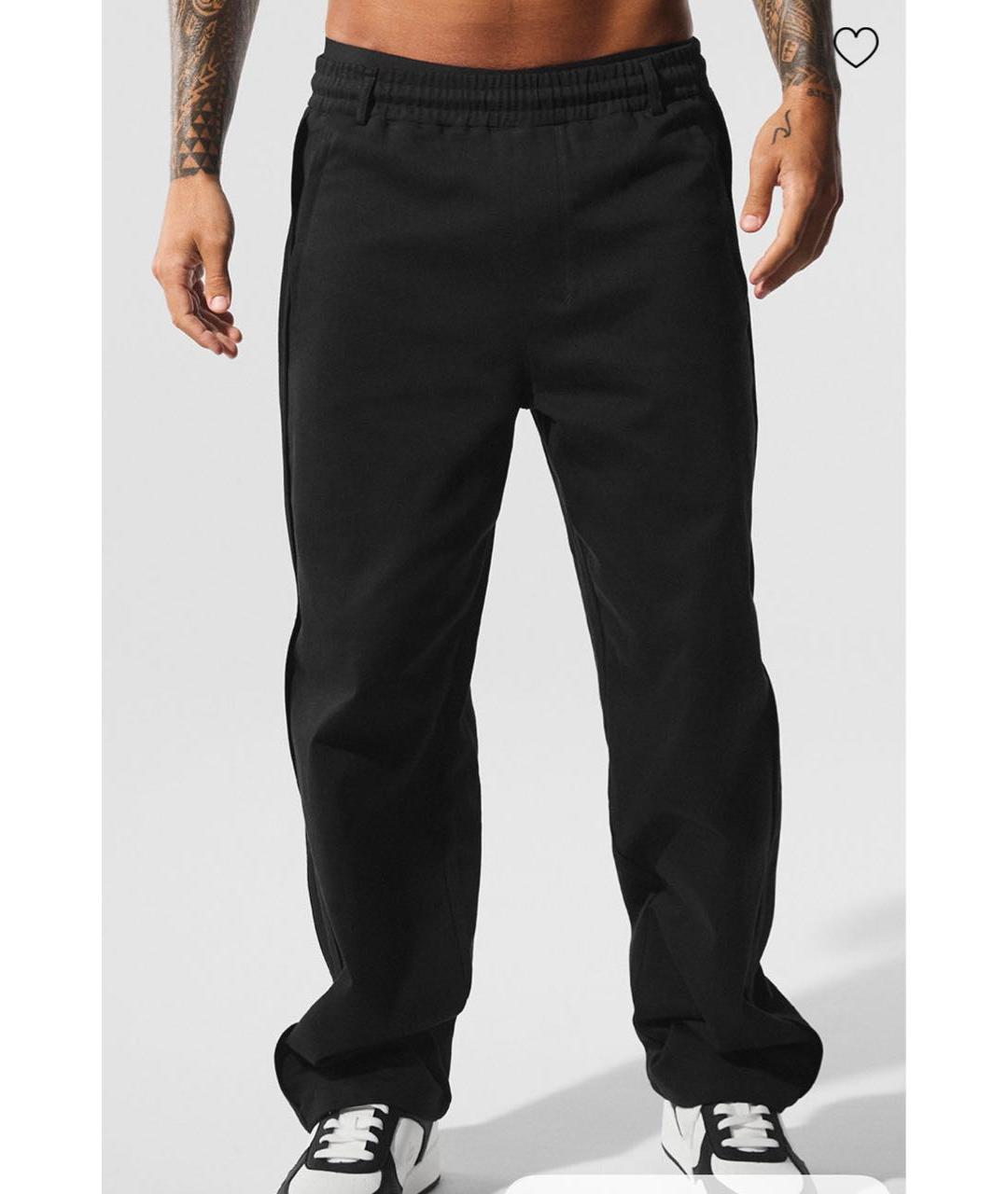 ALO YOGA Черные хлопко-эластановые повседневные брюки, фото 5