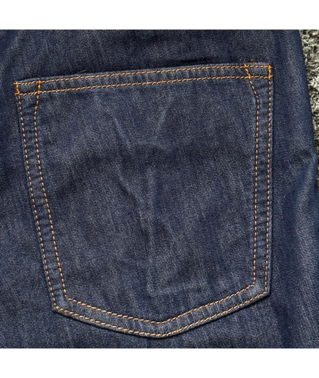 SAINT LAURENT Темно-синие хлопковые прямые джинсы, фото 5