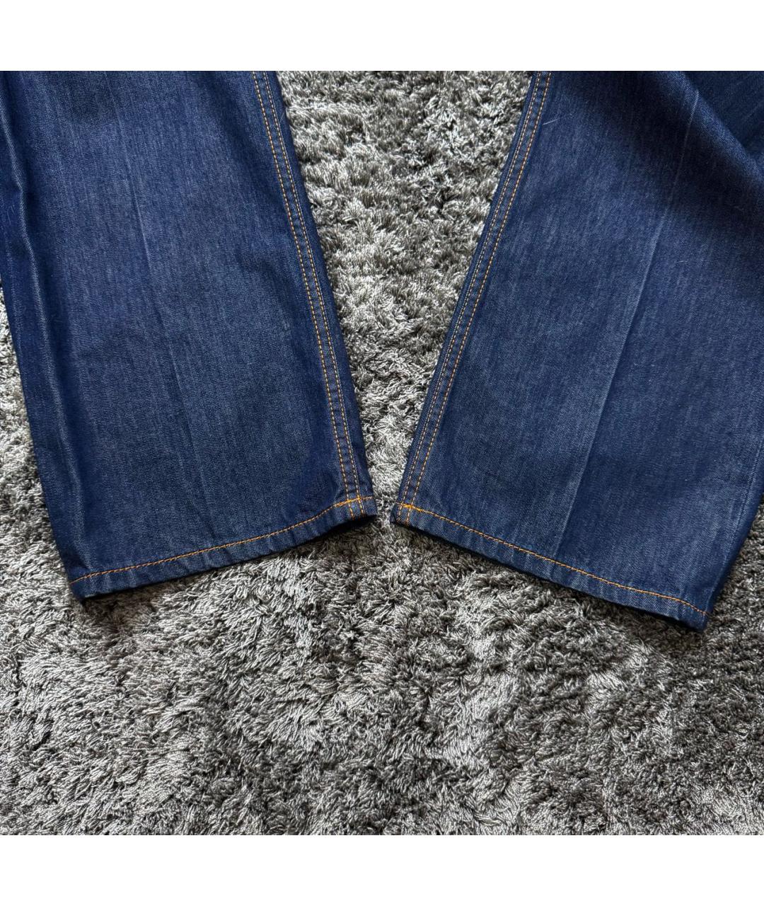 SAINT LAURENT Темно-синие хлопковые прямые джинсы, фото 2