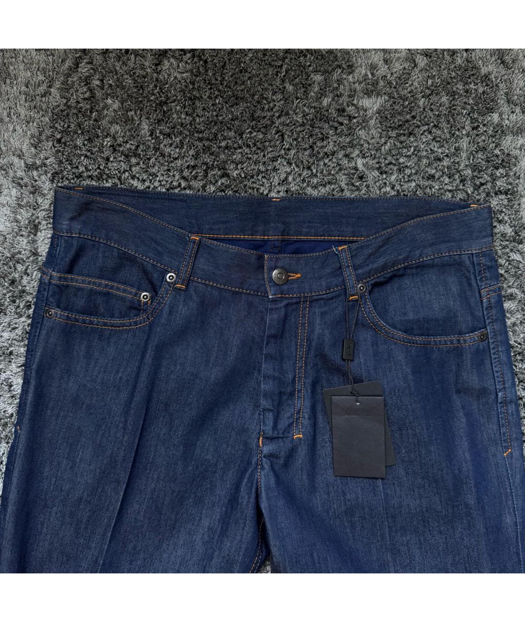 SAINT LAURENT Темно-синие хлопковые прямые джинсы, фото 3