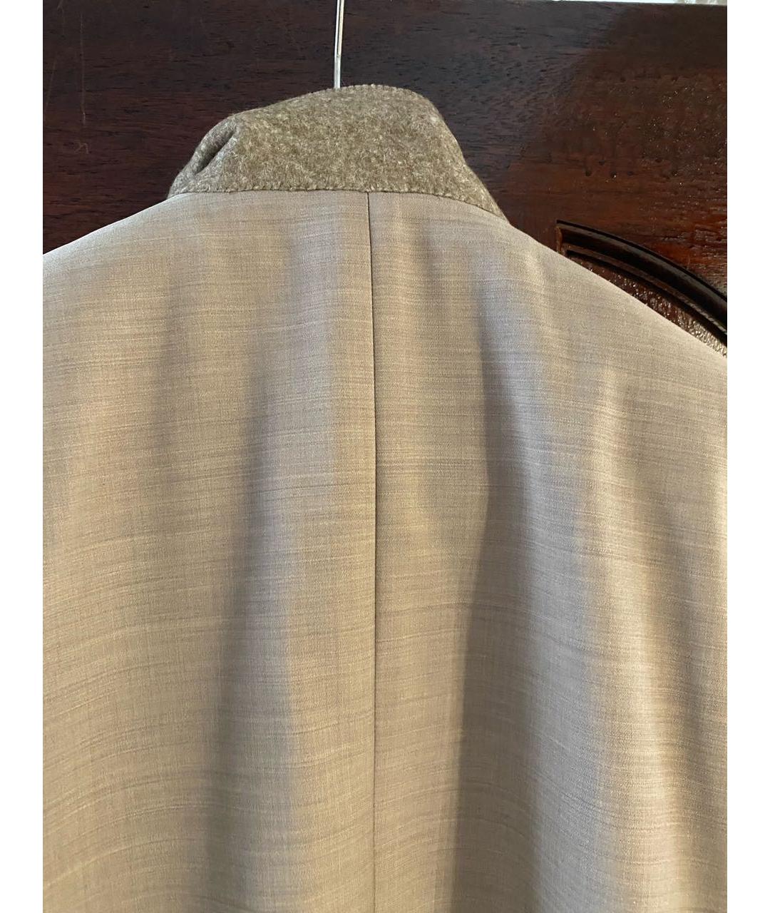 BOTTEGA VENETA Бежевый шерстяной жакет/пиджак, фото 4