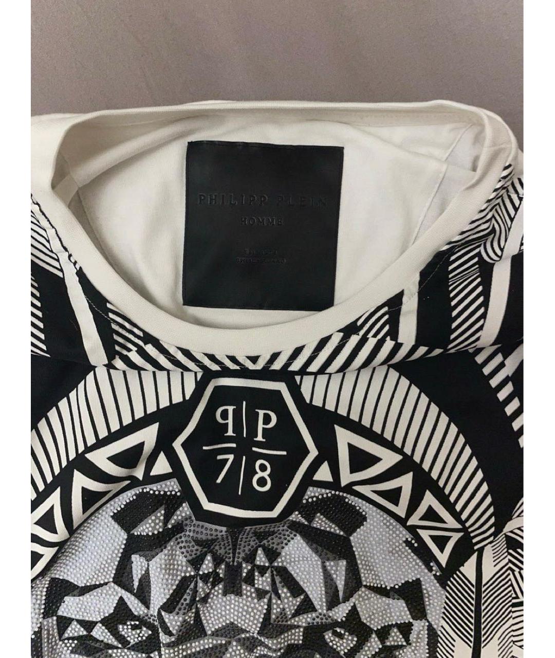 PHILIPP PLEIN Белая хлопковая футболка, фото 3