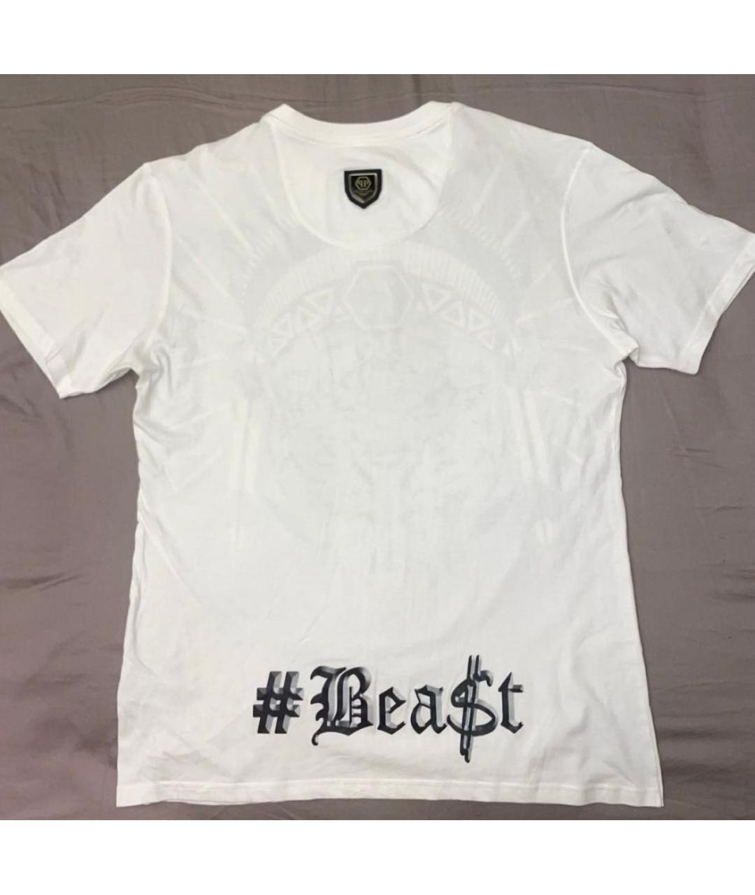 PHILIPP PLEIN Белая хлопковая футболка, фото 2