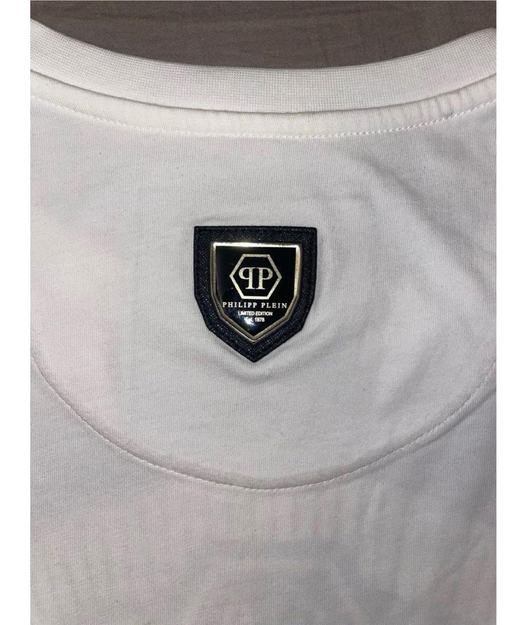 PHILIPP PLEIN Белая хлопковая футболка, фото 4