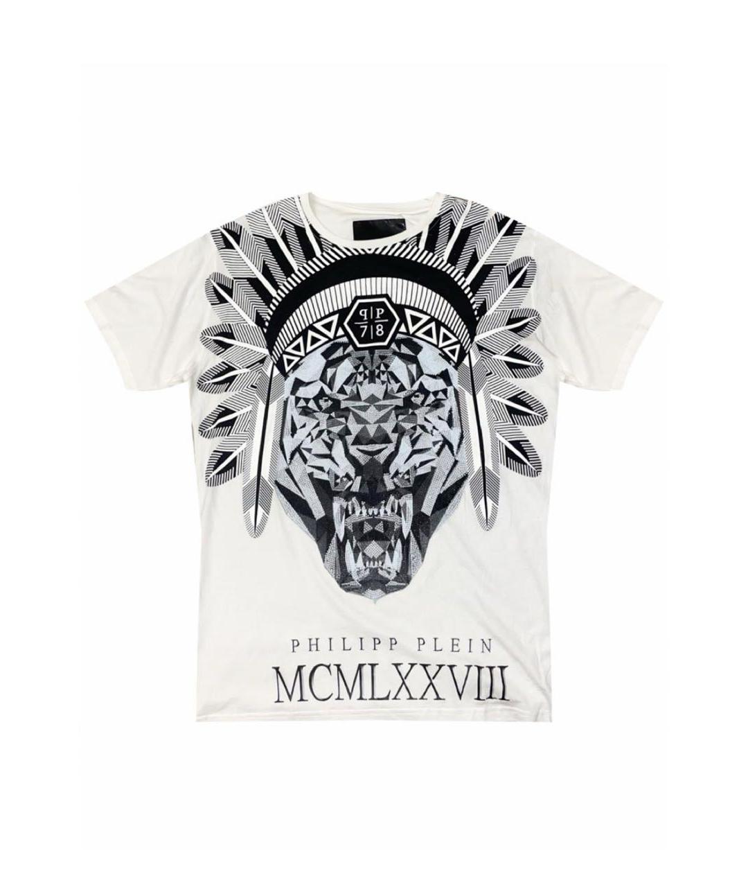 PHILIPP PLEIN Белая хлопковая футболка, фото 1