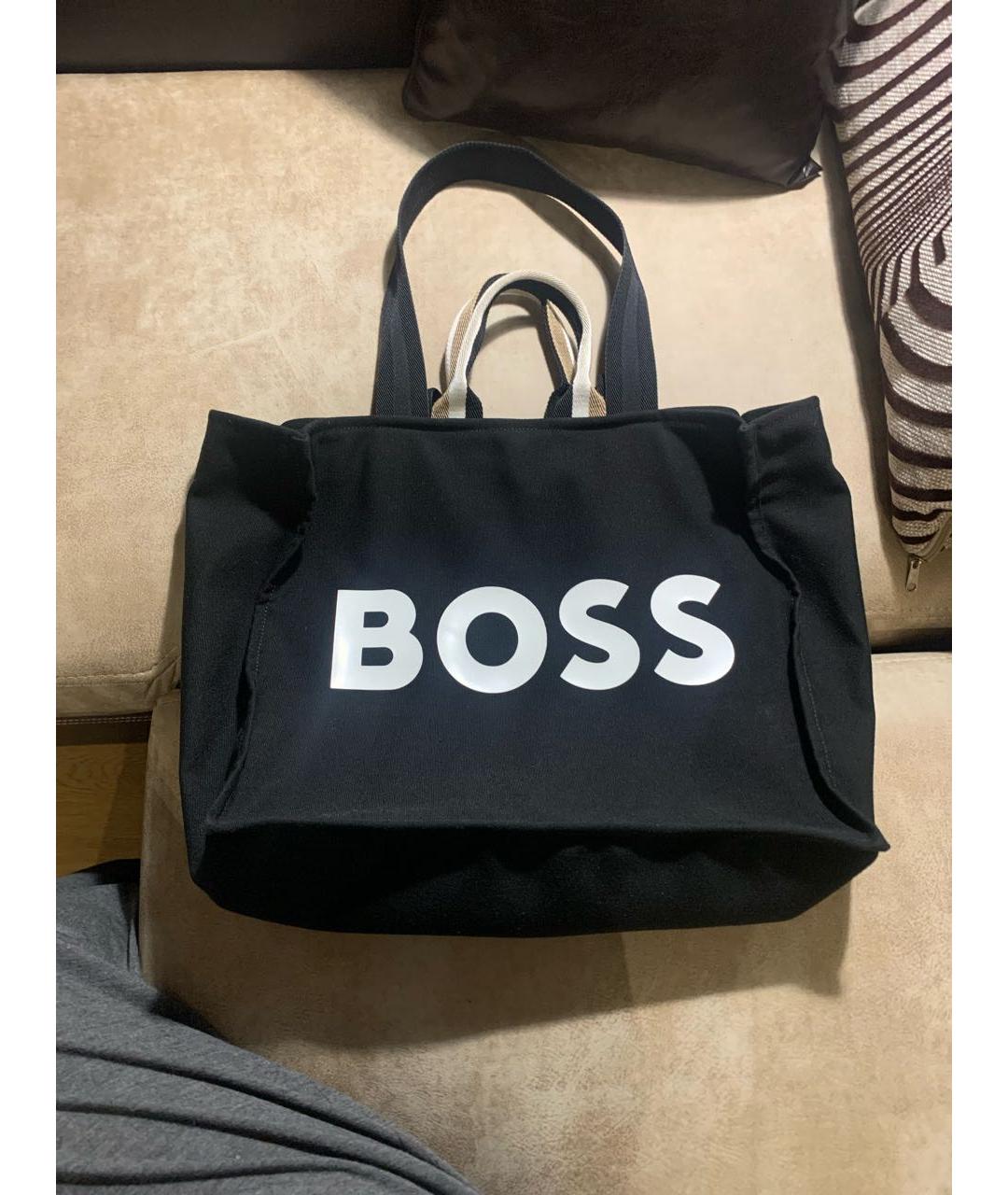 HUGO BOSS Черная хлопковая сумка тоут, фото 5