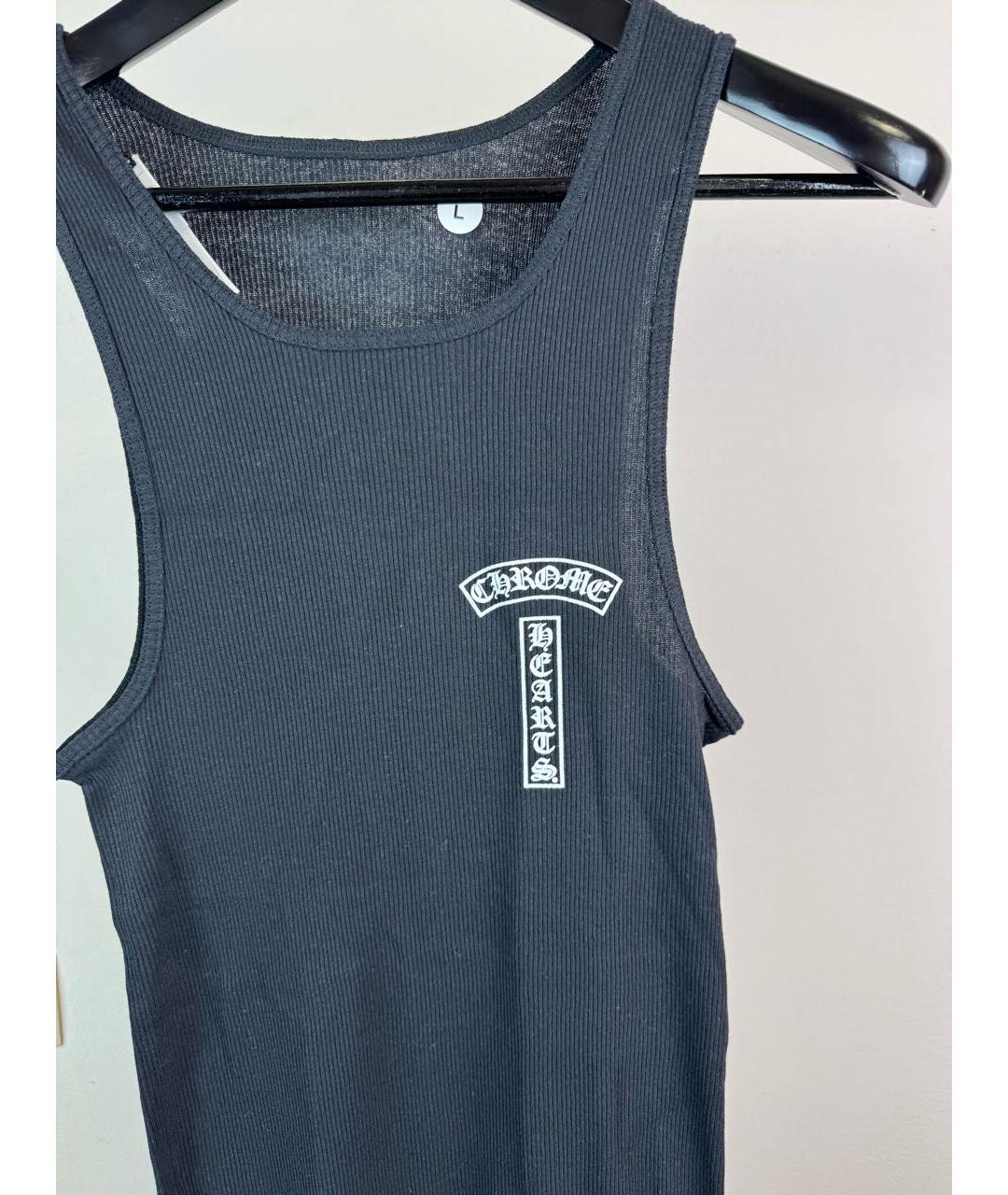 CHROME HEARTS Черная хлопковая майка, фото 3