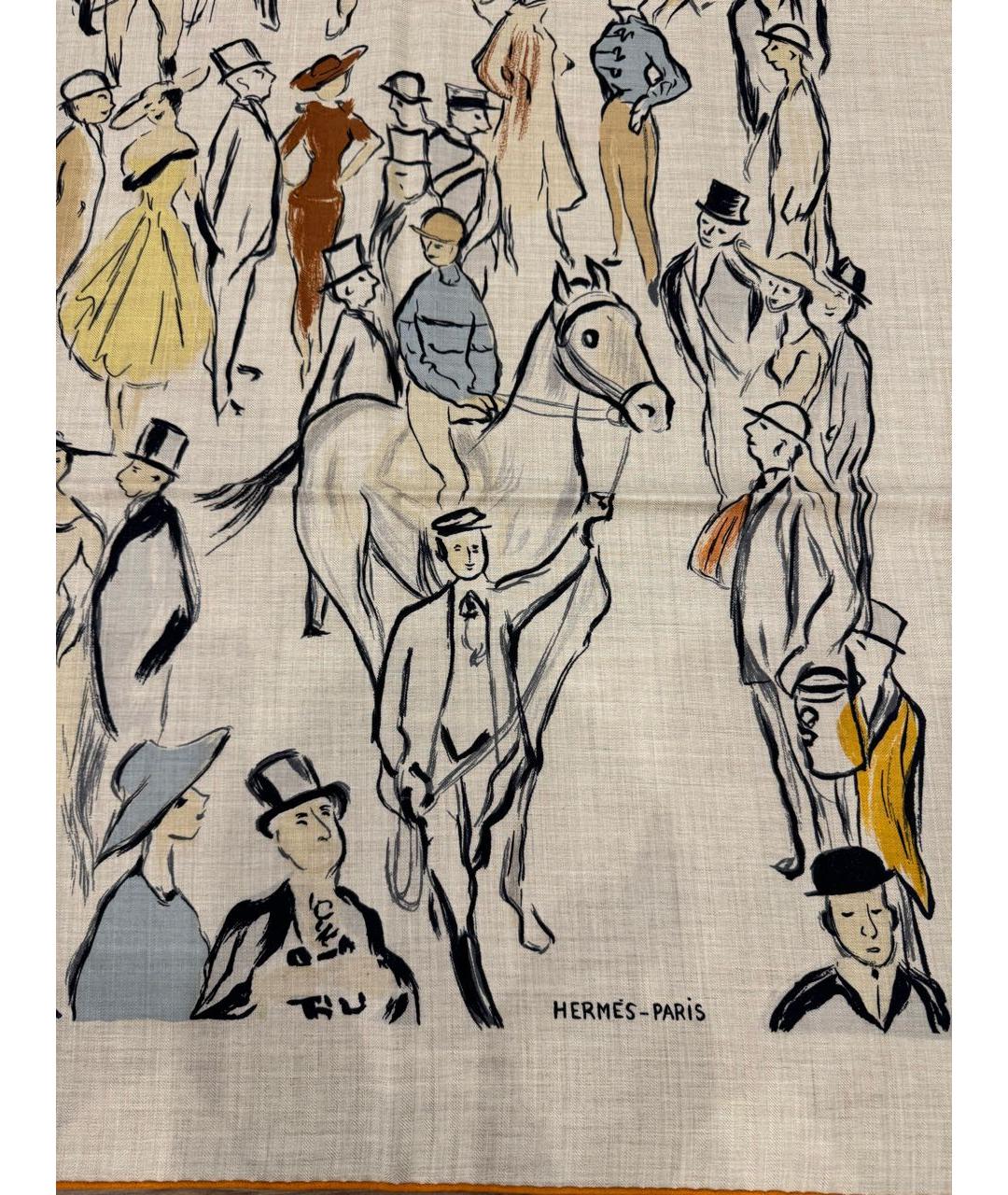 HERMES Мульти кашемировый платок, фото 5