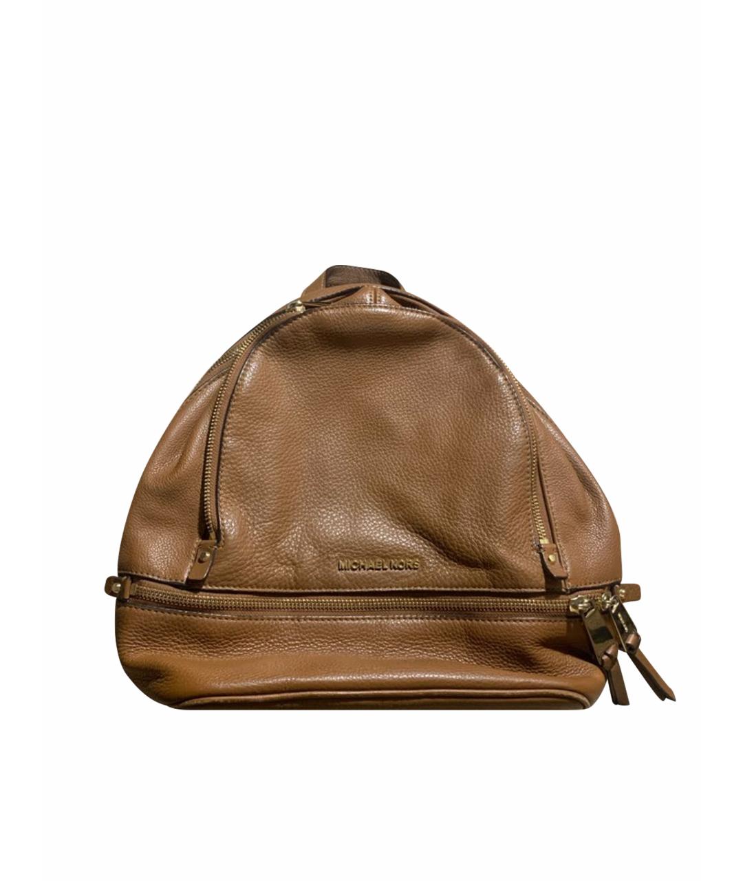 MICHAEL KORS Коричневый кожаный рюкзак, фото 1