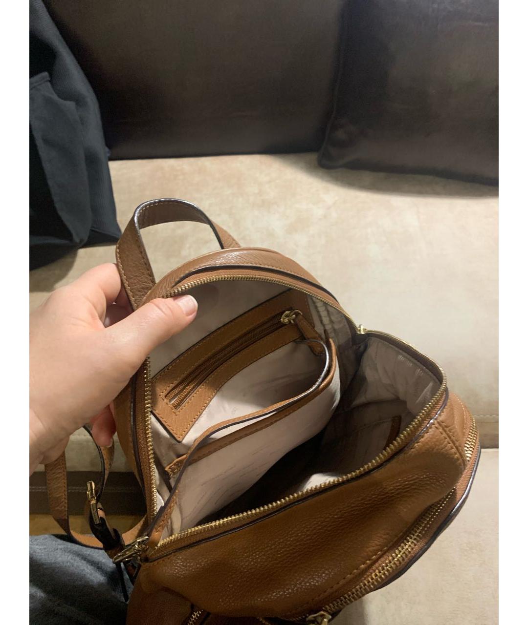 MICHAEL KORS Коричневый кожаный рюкзак, фото 4