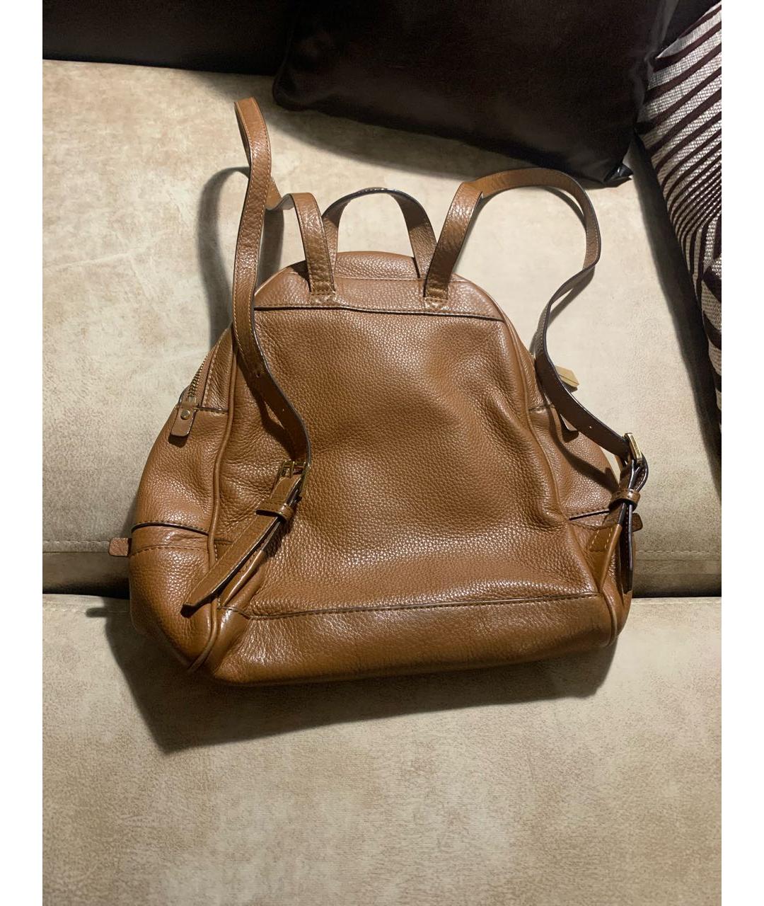 MICHAEL KORS Коричневый кожаный рюкзак, фото 2