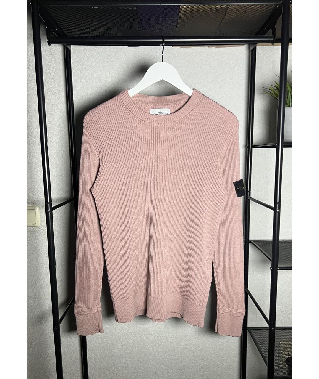 STONE ISLAND Розовый шерстяной джемпер / свитер, фото 5