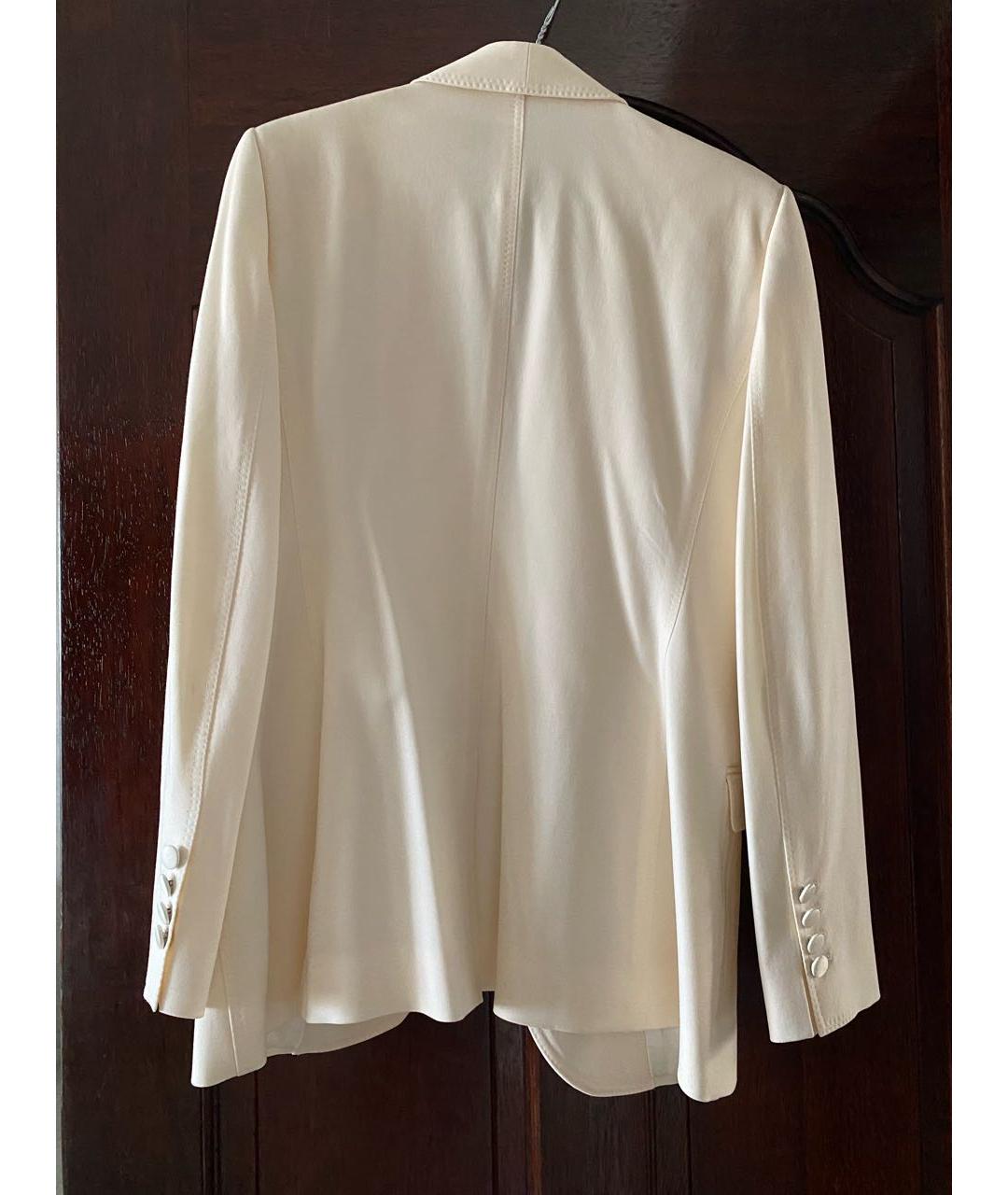 DOLCE&GABBANA Белый шерстяной жакет/пиджак, фото 2