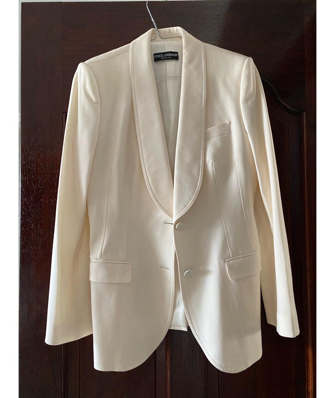 DOLCE&GABBANA Белый шерстяной жакет/пиджак, фото 6