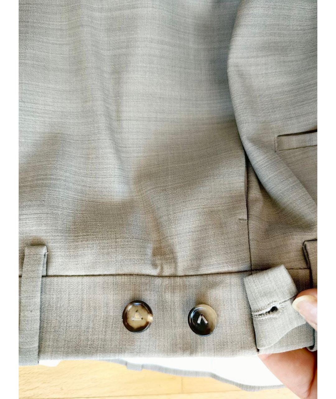 BOTTEGA VENETA Бежевые шерстяные брюки широкие, фото 7