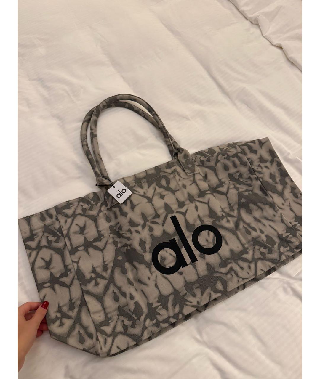 ALO YOGA Серая тканевая сумка тоут, фото 4
