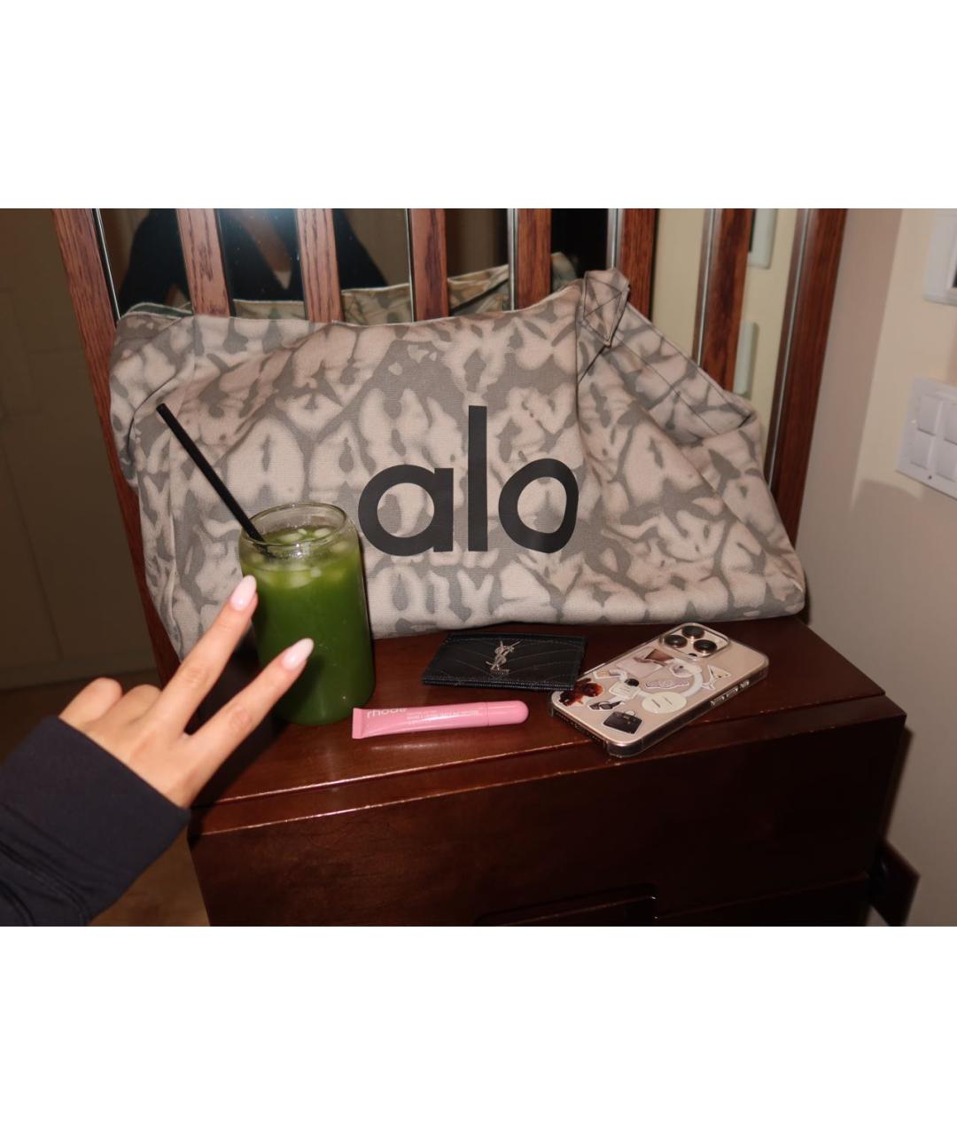 ALO YOGA Серая тканевая сумка тоут, фото 5