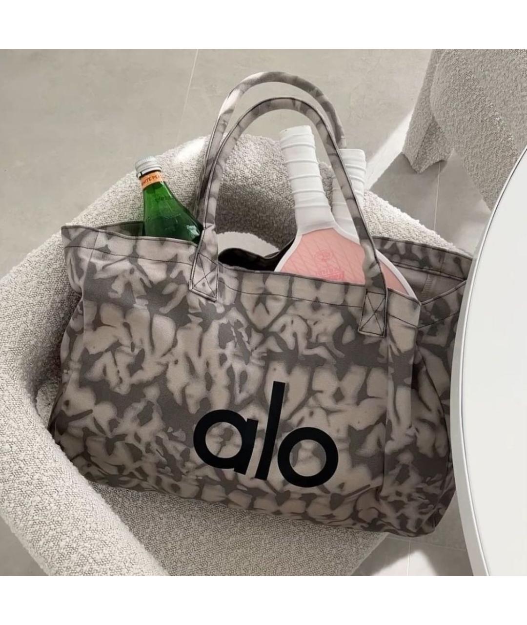 ALO YOGA Серая тканевая сумка тоут, фото 3