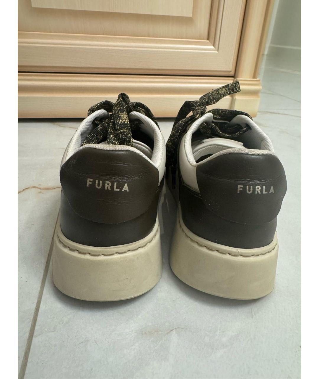 FURLA Зеленые кожаные кеды, фото 4