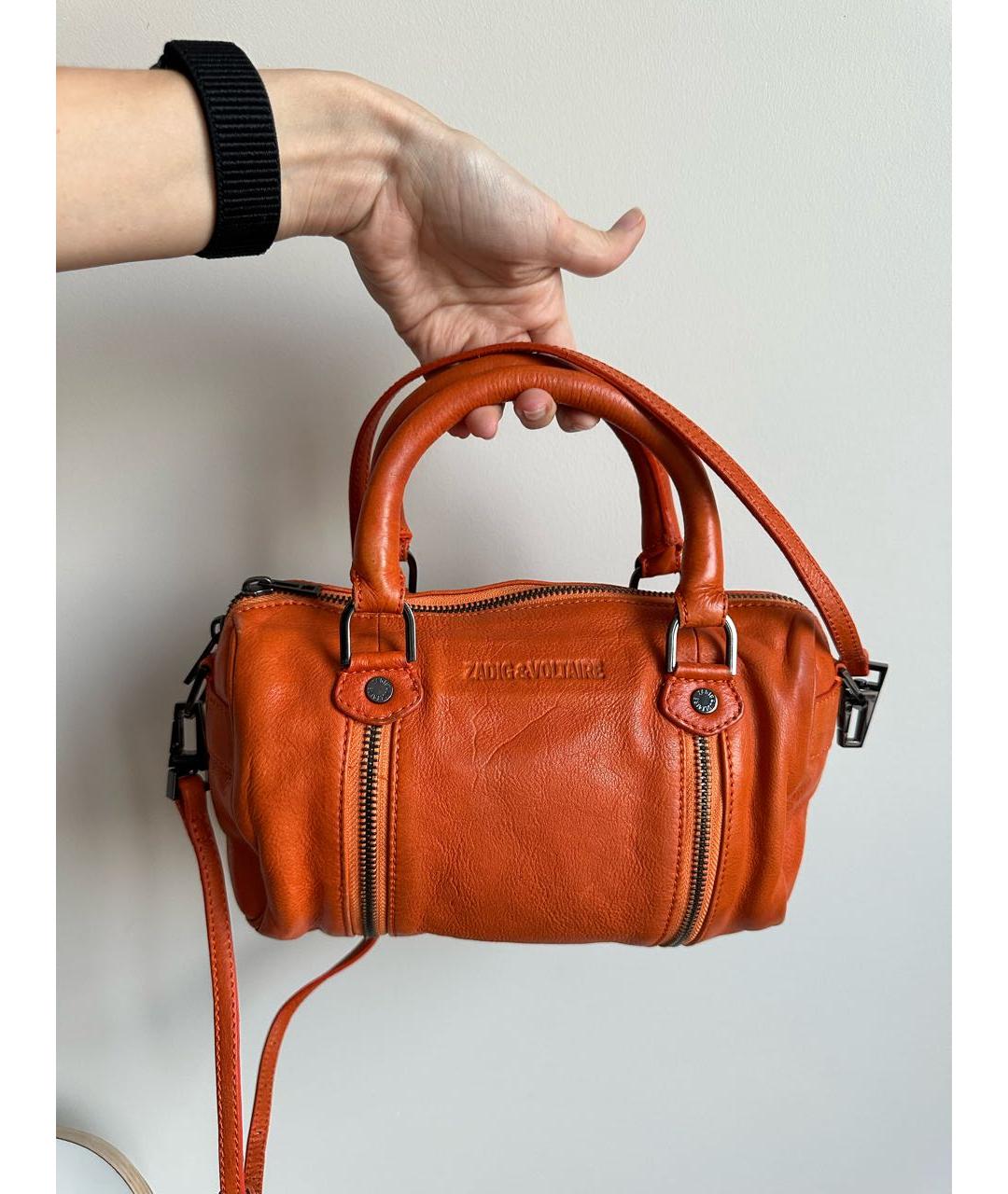 ZADIG & VOLTAIRE Оранжевая кожаная сумка через плечо, фото 3