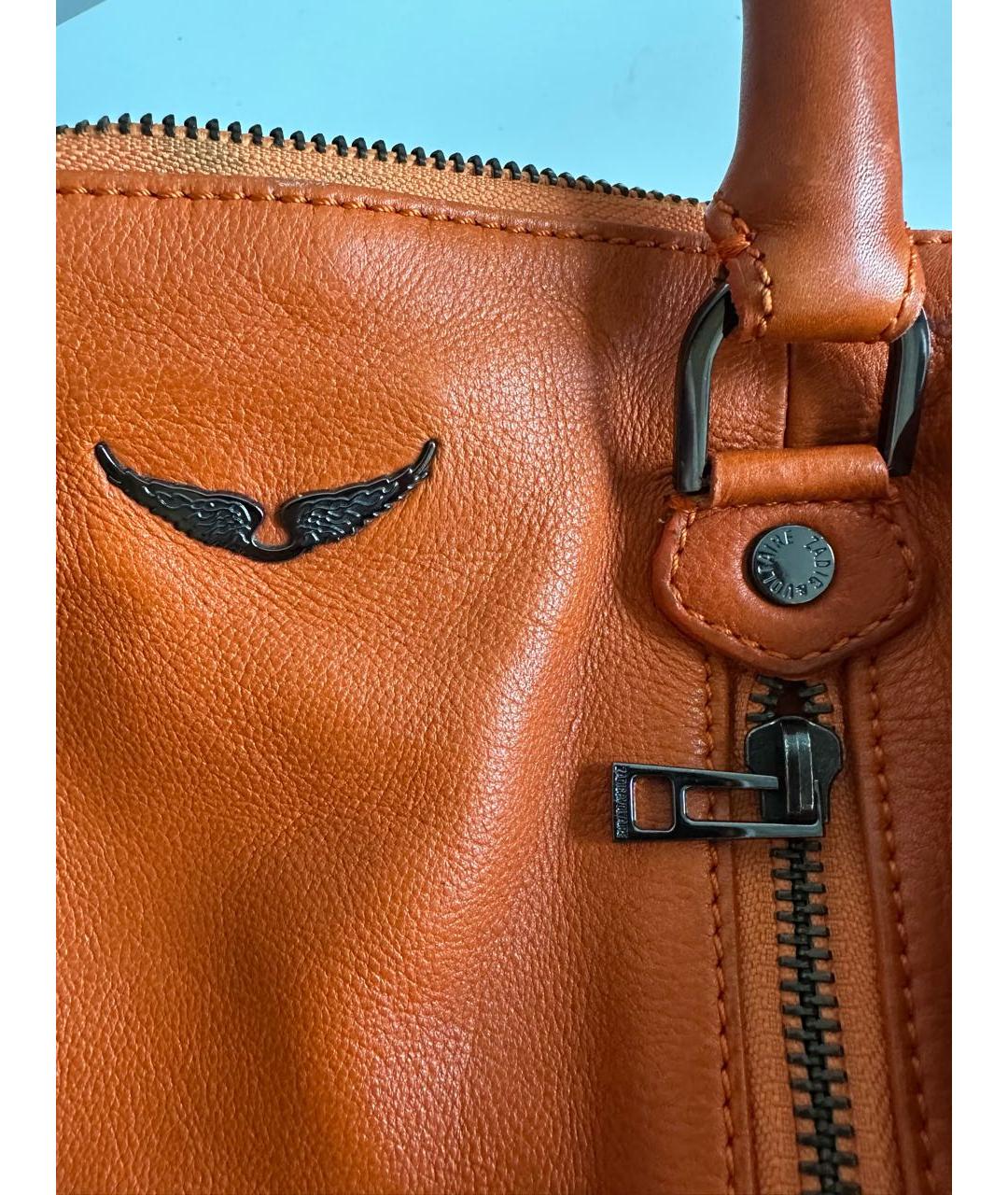 ZADIG & VOLTAIRE Оранжевая кожаная сумка через плечо, фото 5
