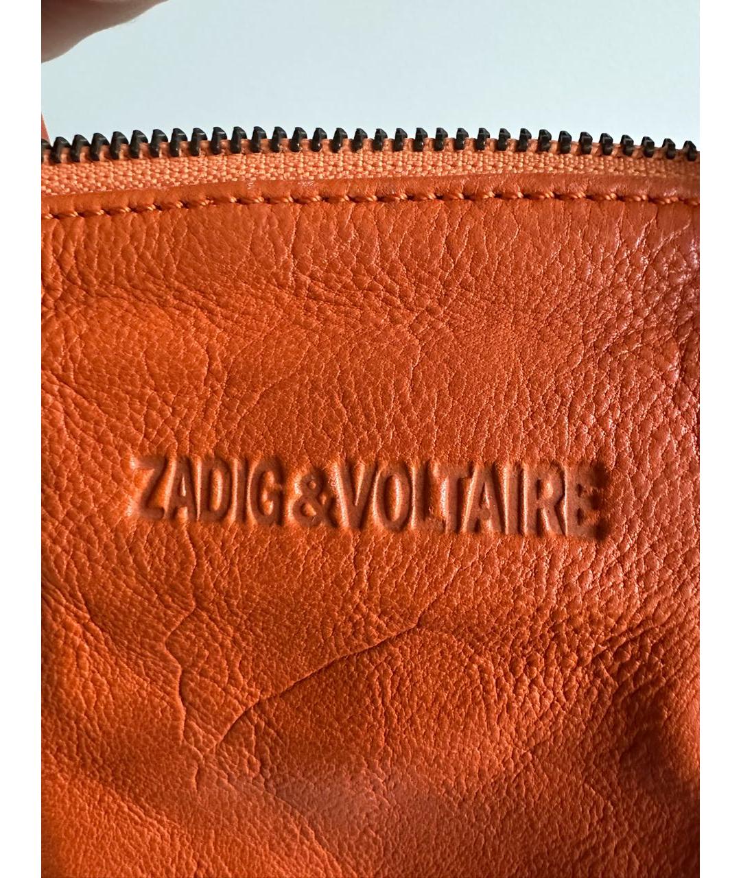 ZADIG & VOLTAIRE Оранжевая кожаная сумка через плечо, фото 6