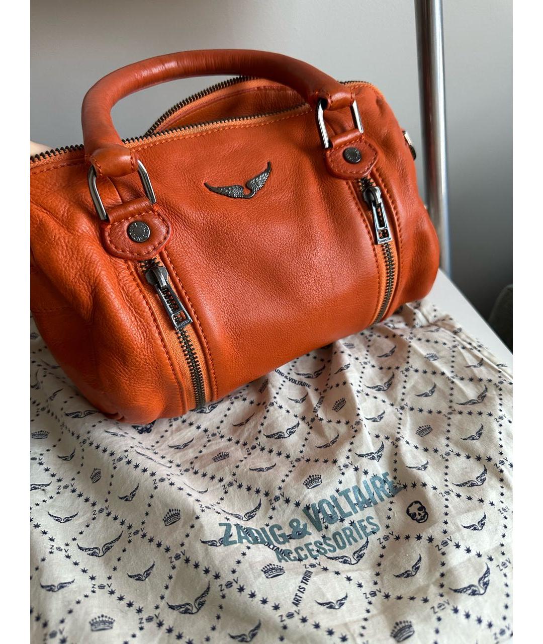 ZADIG & VOLTAIRE Оранжевая кожаная сумка через плечо, фото 8