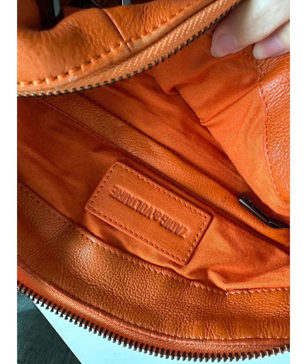 ZADIG & VOLTAIRE Оранжевая кожаная сумка через плечо, фото 4