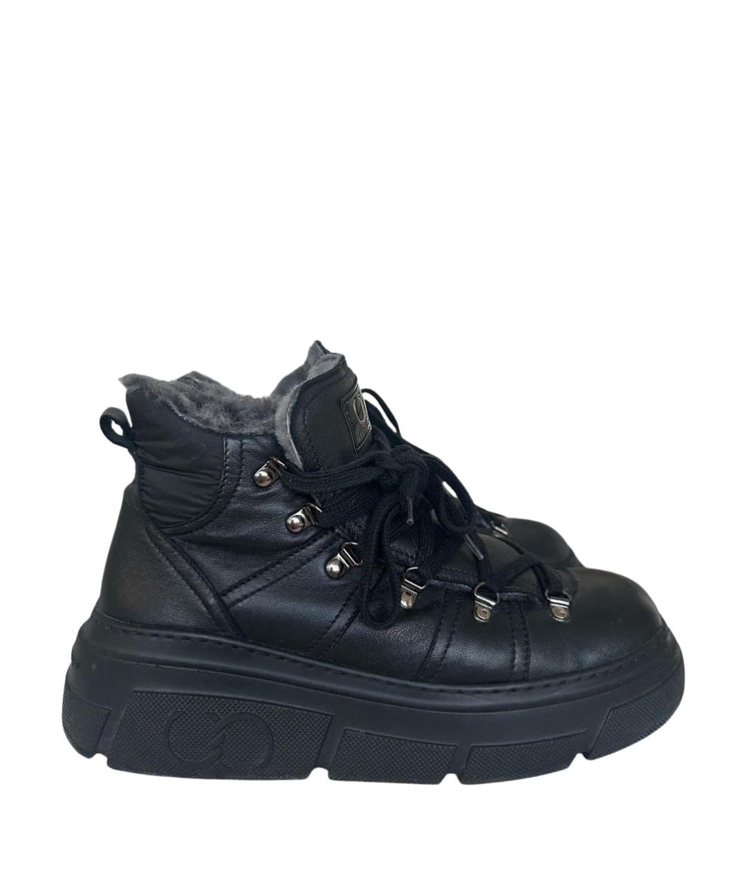 CASADEI Черные кожаные ботинки, фото 1