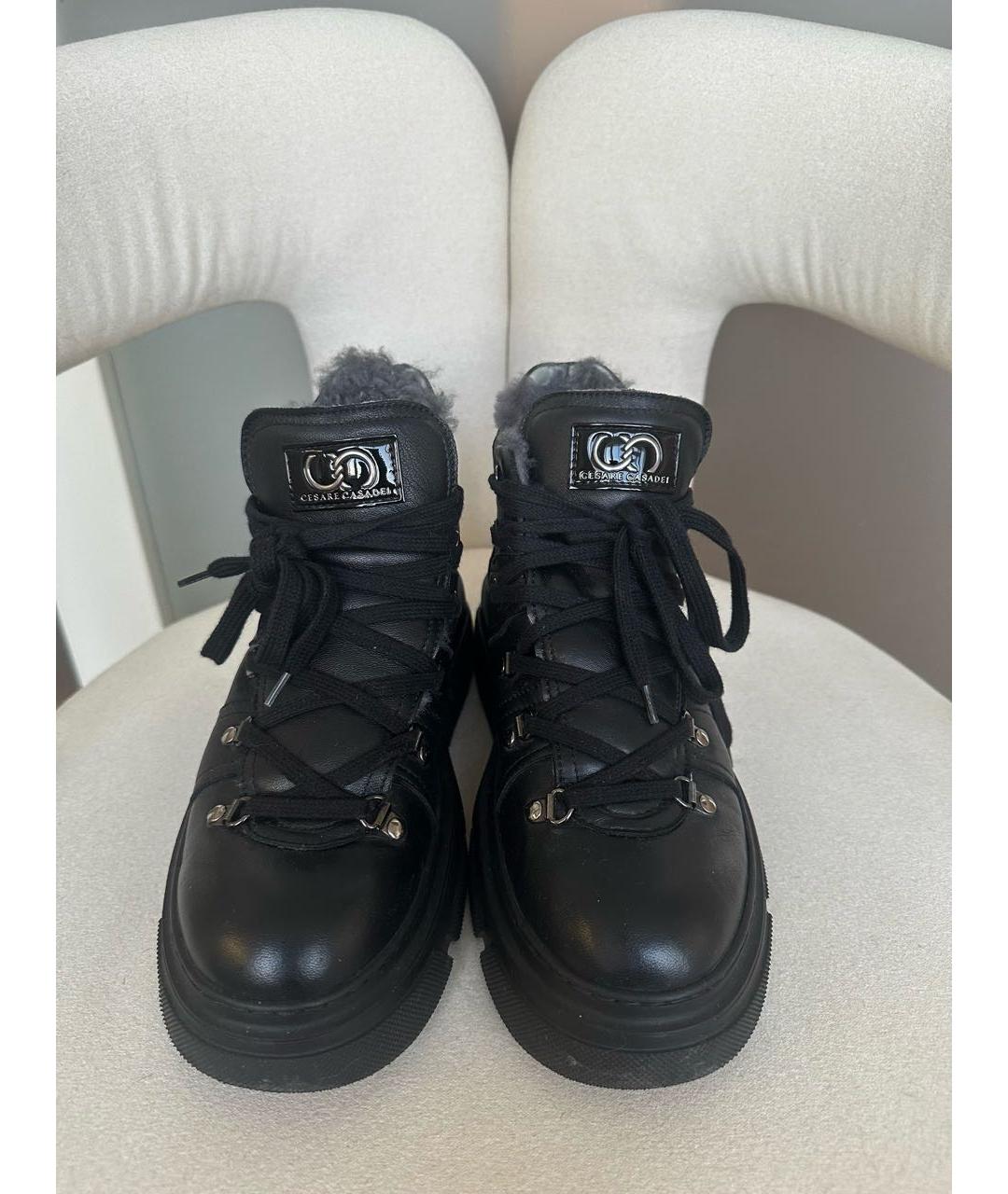 CASADEI Черные кожаные ботинки, фото 6
