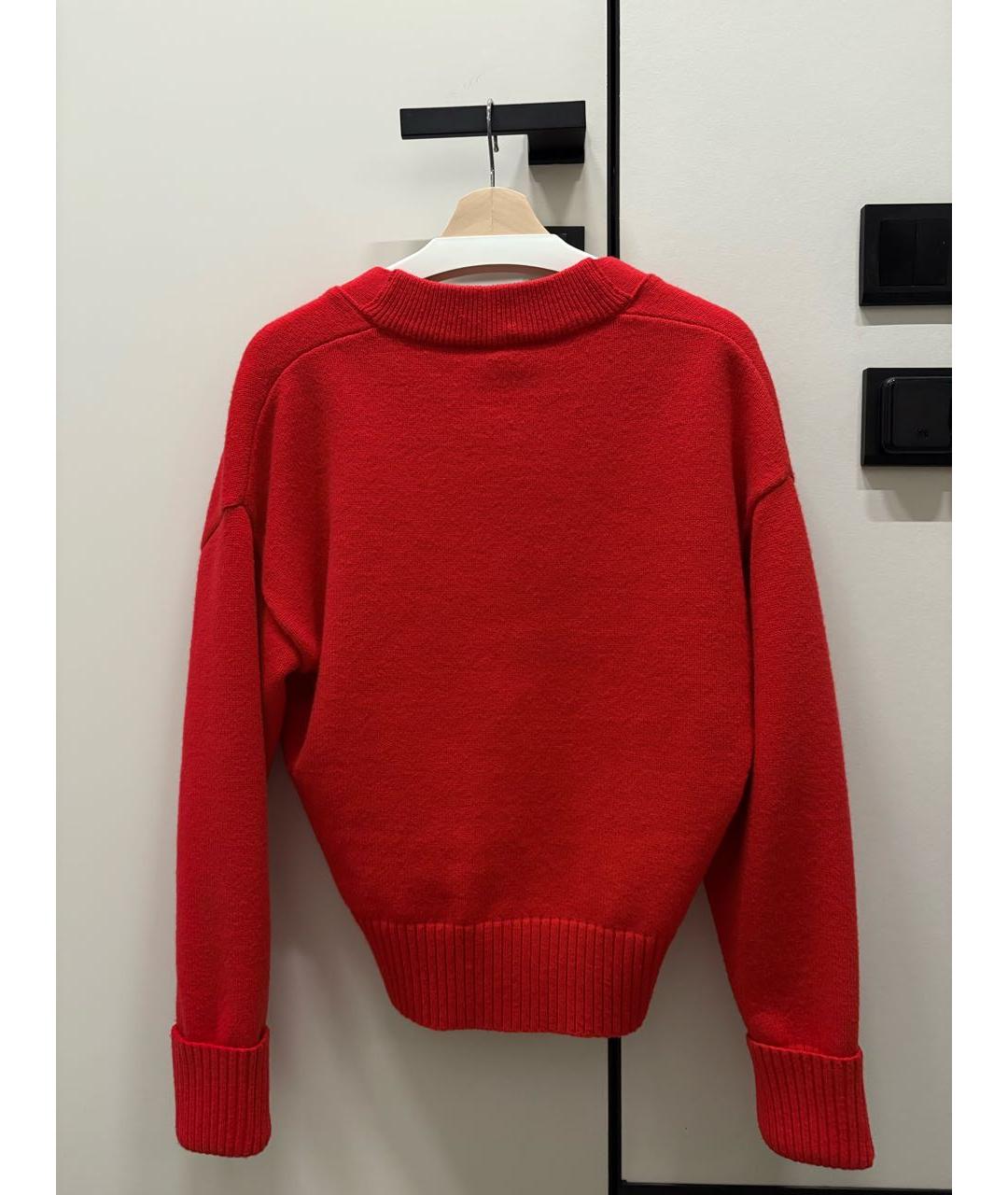 Ami Paris Красный шерстяной кардиган, фото 2