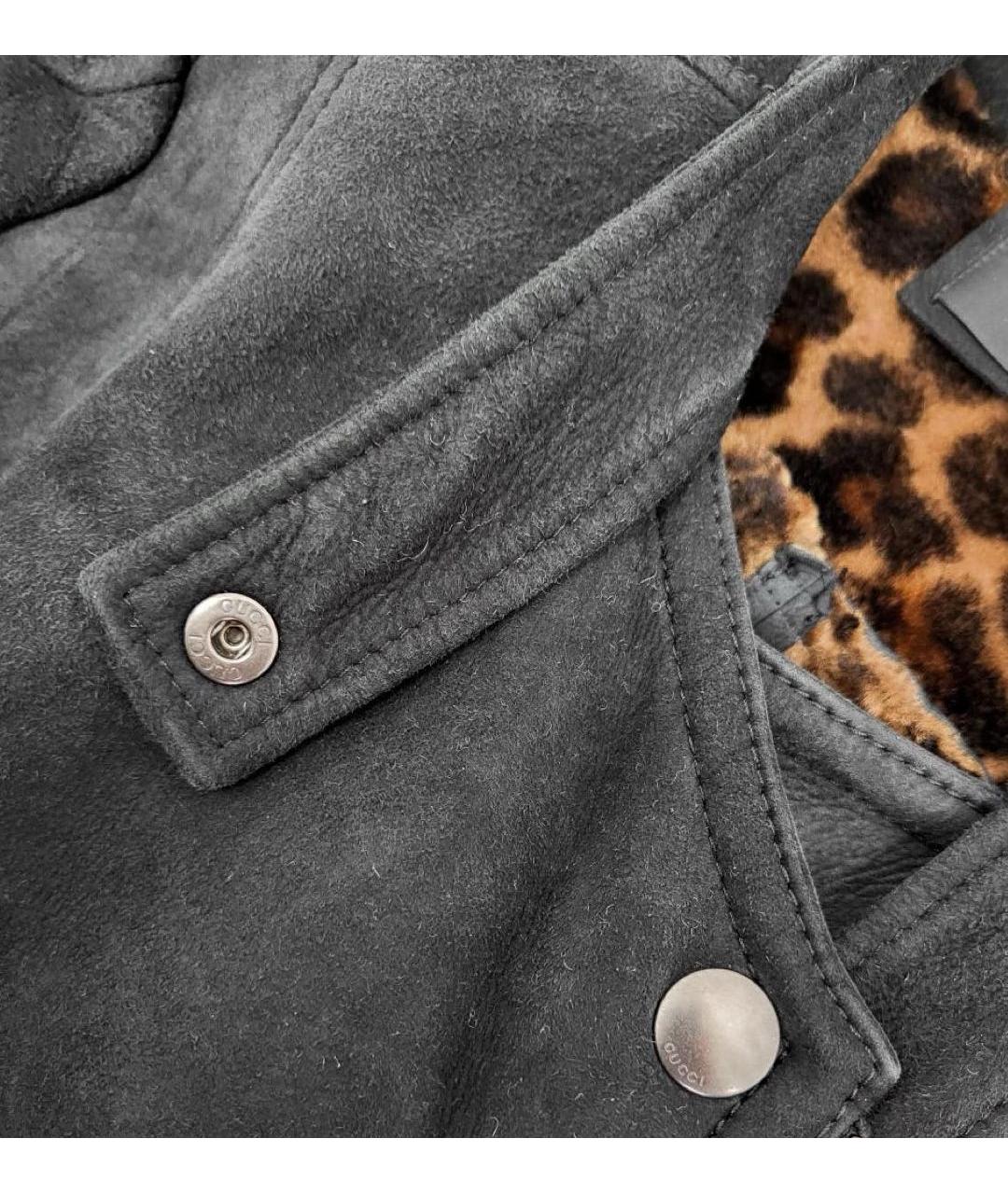 GUCCI Черная замшевая дубленка, фото 4