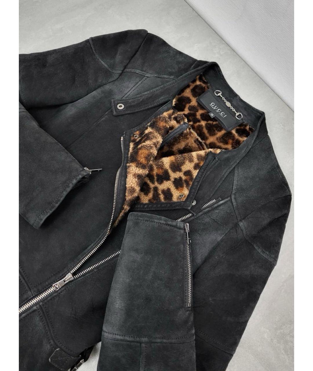GUCCI Черная замшевая дубленка, фото 5