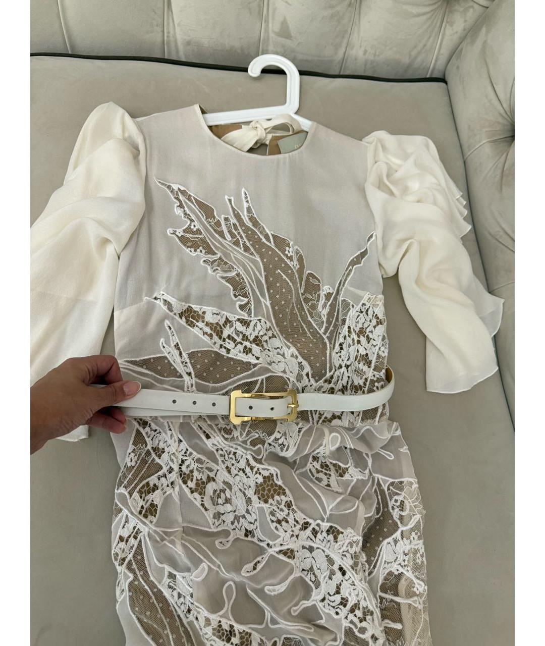 ELIE SAAB Белое шелковое вечернее платье, фото 4