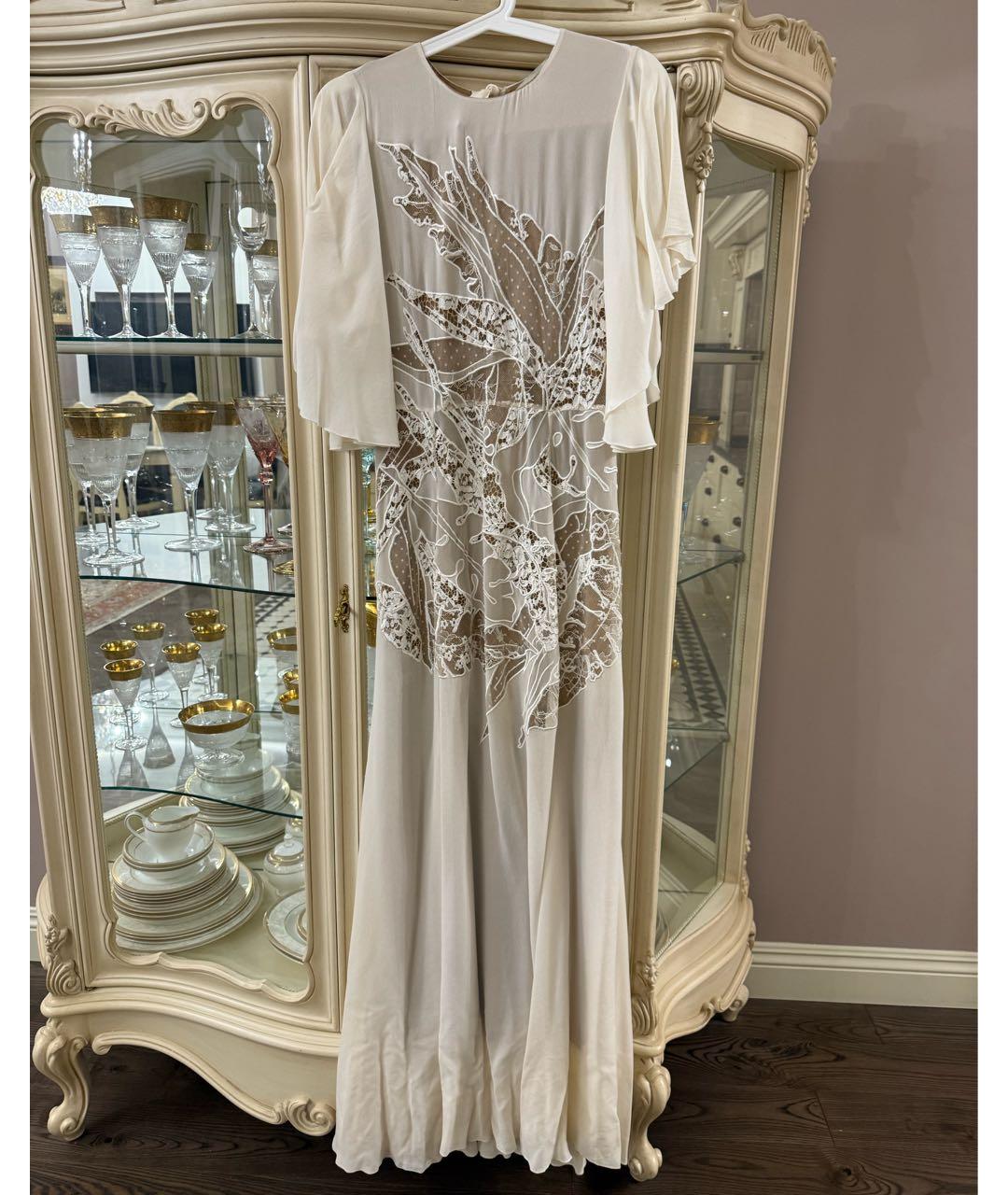 ELIE SAAB Белое шелковое вечернее платье, фото 5