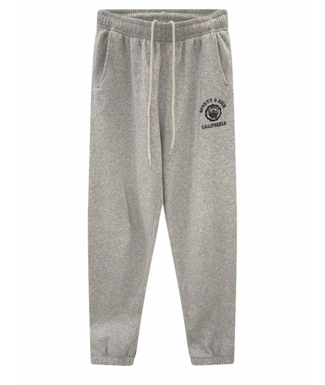 SPORTY AND RICH Серые хлопковые спортивные брюки и шорты, фото 1