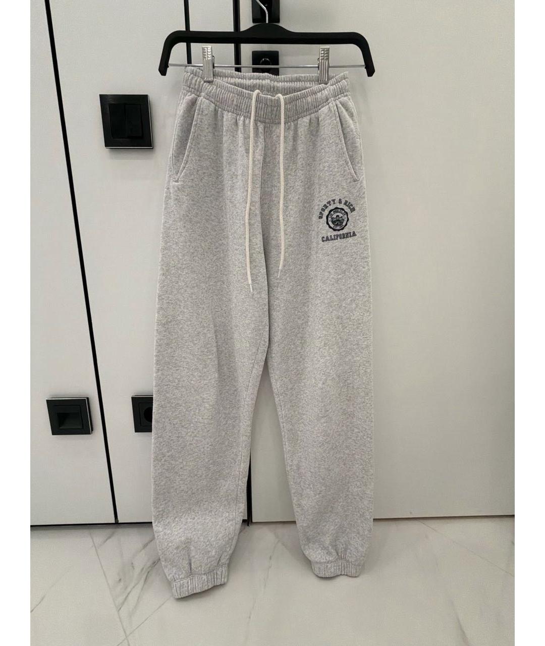 SPORTY AND RICH Серые хлопковые спортивные брюки и шорты, фото 5