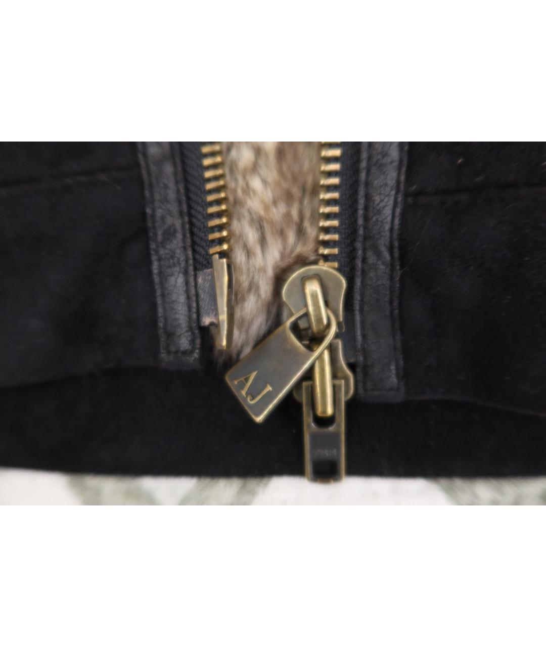 ARMANI JEANS Черная замшевая дубленка, фото 4