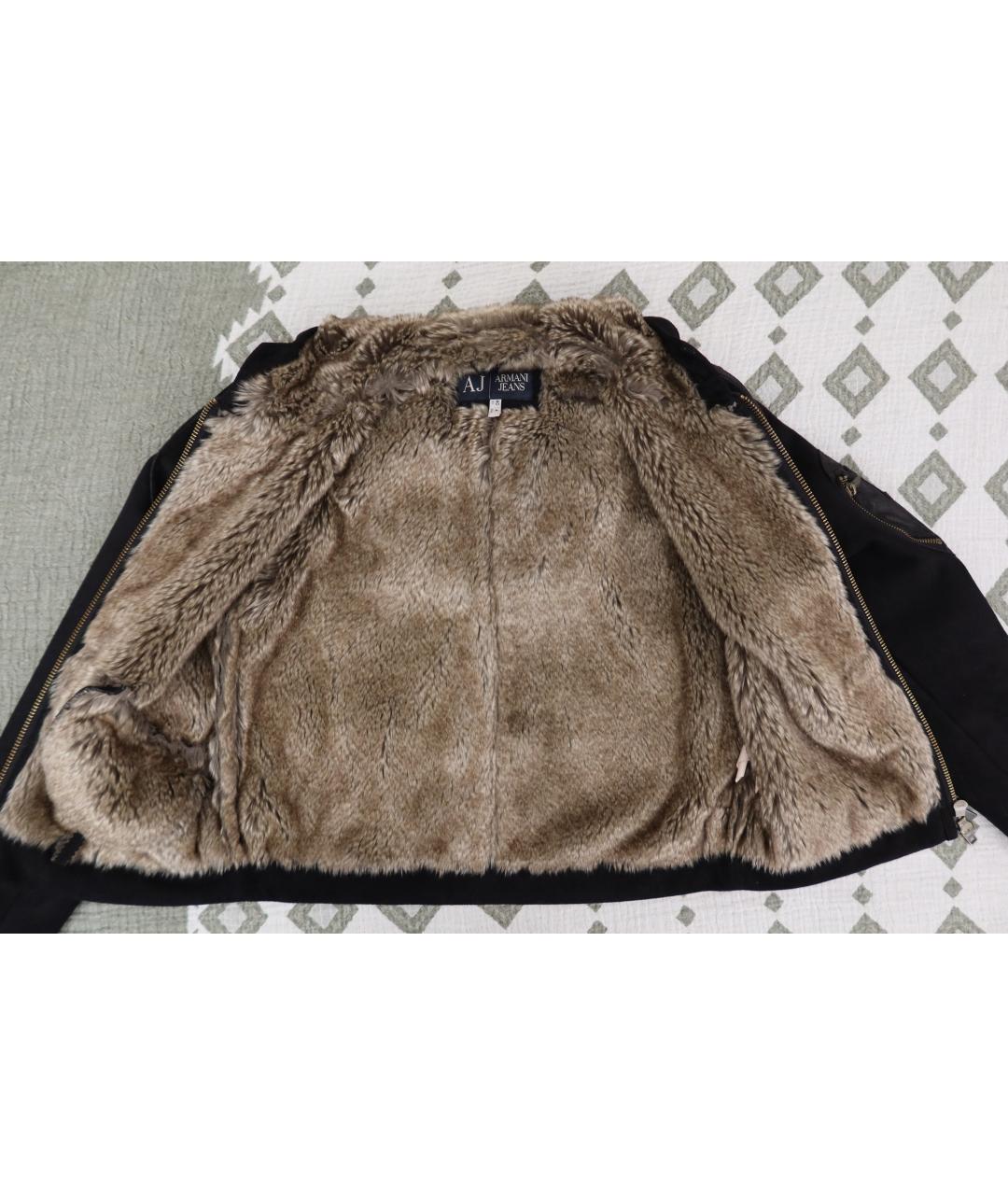 ARMANI JEANS Черная замшевая дубленка, фото 6