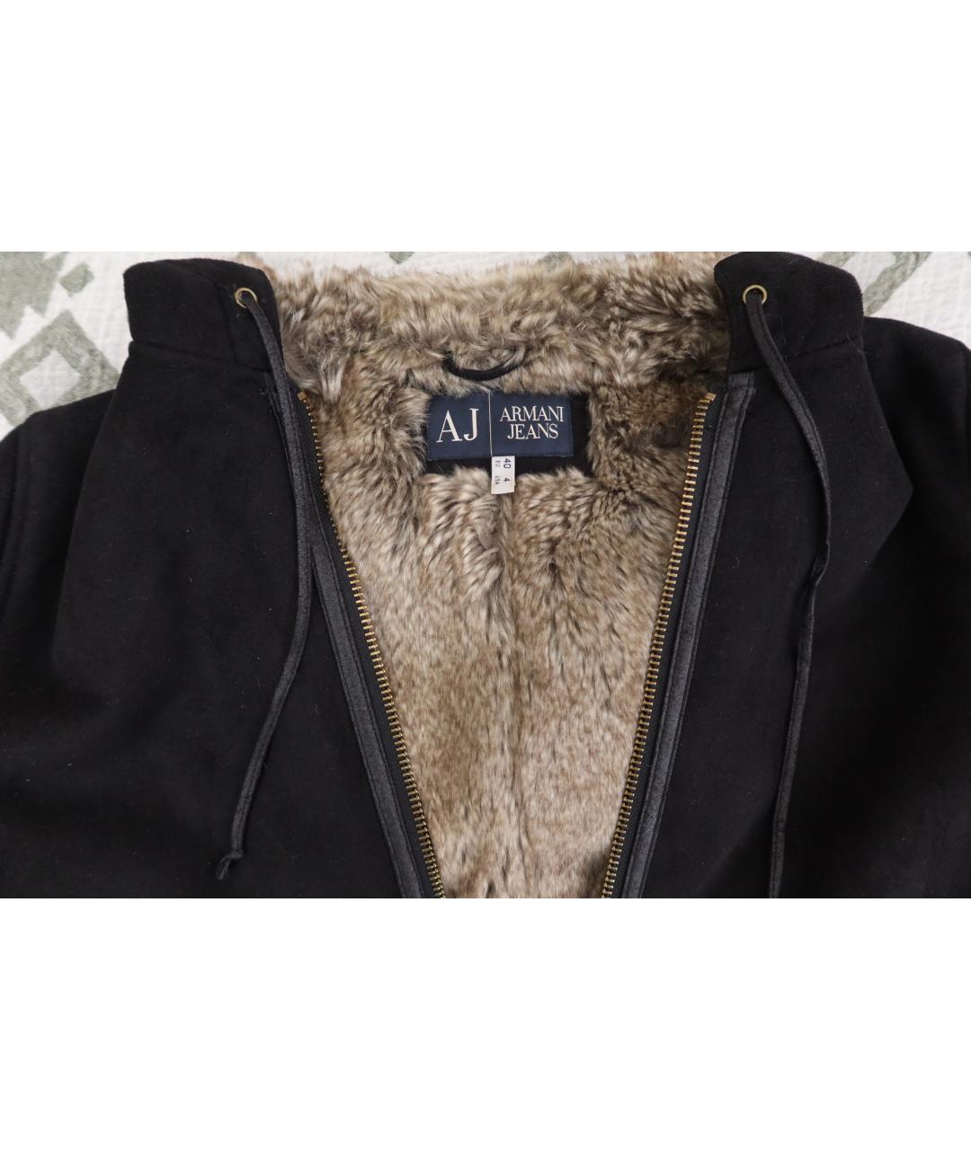 ARMANI JEANS Черная замшевая дубленка, фото 3