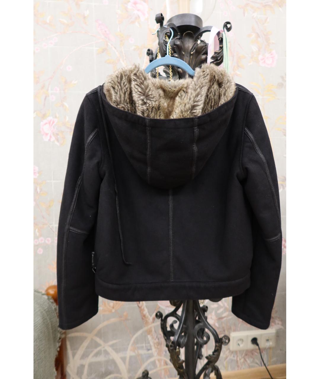 ARMANI JEANS Черная замшевая дубленка, фото 2