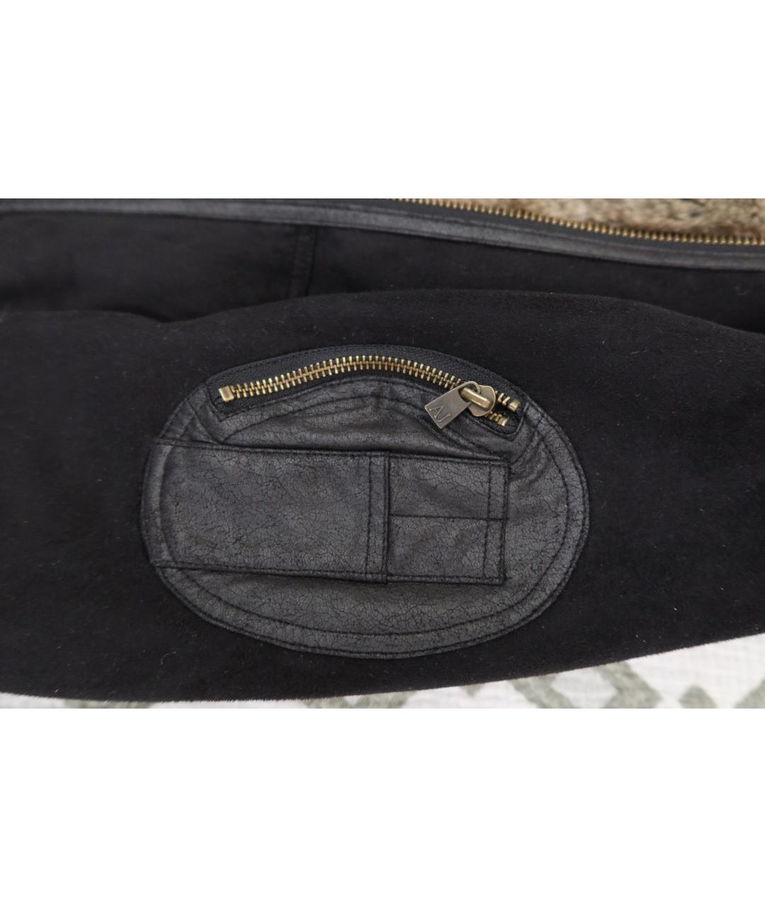 ARMANI JEANS Черная замшевая дубленка, фото 5