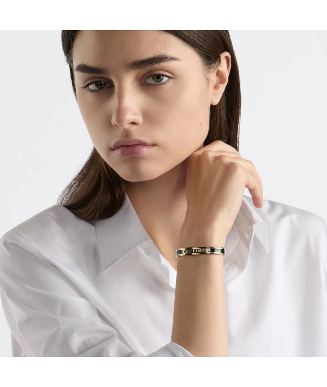 CHRISTIAN DIOR Черный металлический браслет, фото 3