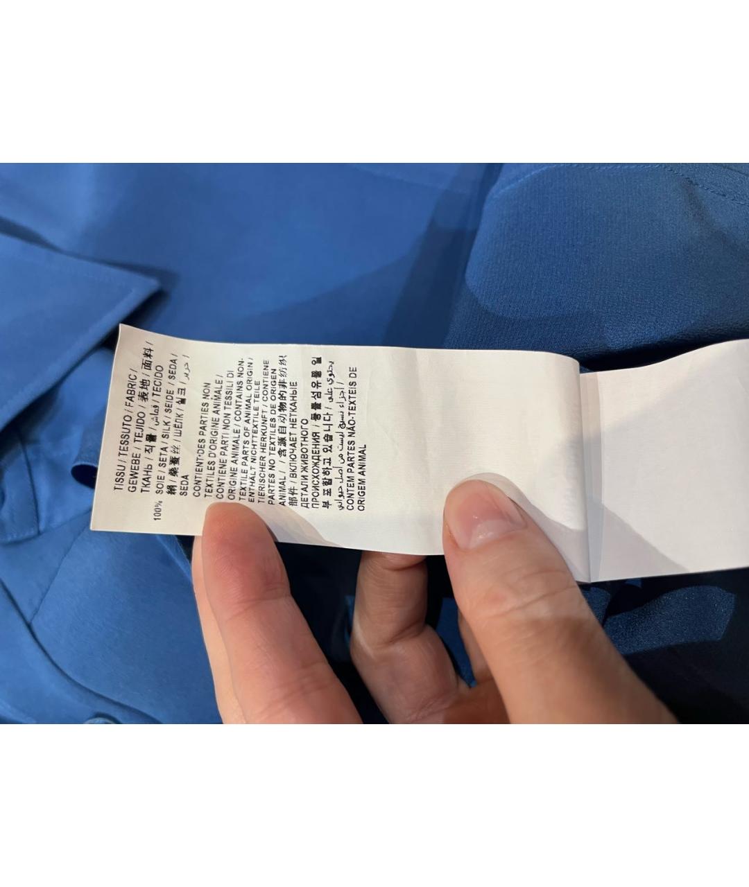 SAINT LAURENT Синяя шелковая блузы, фото 7