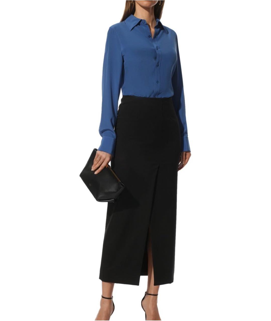 SAINT LAURENT Синяя шелковая блузы, фото 2