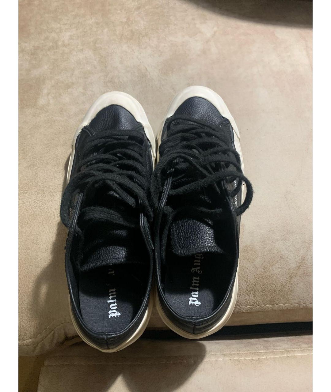 PALM ANGELS Черные кожаные кеды, фото 3